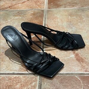 Zara Black Strappy Heels